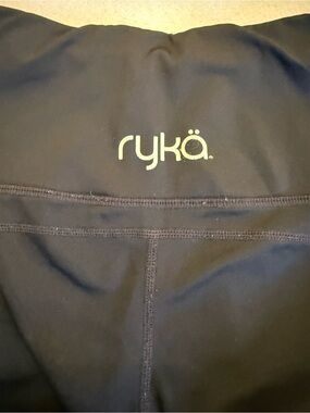 Ryka Black Leggings with Subtle Logo Small Size